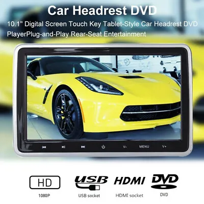 $146.95 • Buy 1Pcs 10.1  Car Headrest Monitor DVD Video Player LCD Screen Touch Button Stereo