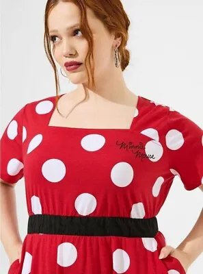 Torrid Disney Minnie Mouse Polka Dot Cosplay Costume Halloween Dress NWT New 1X • $65.90