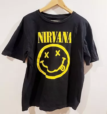 Vintage  Nirvana Graphic T-Shirt -  L/XL Single Stitch Grey  Cotton Rock 90s  • $45