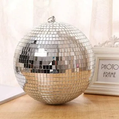 £18.80 • Buy 30cm Mirror Disco Ball Stage Light Rotating Glass Ball Party Decorations;