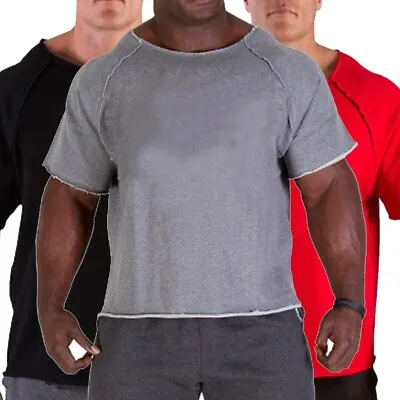 Bodybuilding Shirts Casual Cotton Fitness Gym M~2XL Round Neck T-shirt Wear • $29.45