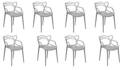 8 Kartell Masters Inspired Polycarbonate Plastic Modern Chair GREY • £288