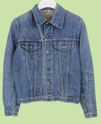 LEVI'S 70500 02 Jacket Women's Vintage Faded Button Up Blue Denim LARGE • £43.19