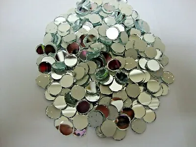 100 # Silver Mirror Glass Round Shaped Approx 7 Mm For Embroidery. • £4.99