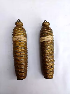 Vintage Cuckoo Clock Pine Cone Weights 7  Set Of 2 • $25