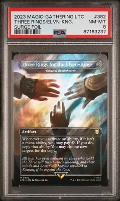 PSA 8 MTG Three Rings For The Elven-Kings Surge Foil Lord Of The Rings #382 • $29.99