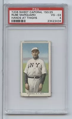 1909 T206 Sweet Caporal 150/25 Rube Marquard (Hands At Thighs) PSA 4 • $420