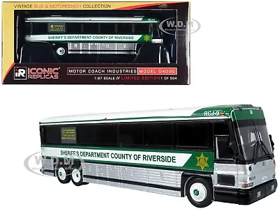 2001 Mci D4000 Coach Bus  Riverside County Sheriff  1/87 Iconic Replicas 87-0482 • $49.95