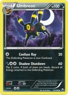 Pokémon TCG - Umbreon - 61/108 - Uncommon - B&W: Dark Explorers [Near Mint] • $8.75