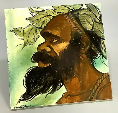 Martin Boyd Hand Painted Tile Of An Australian Aboriginal • $185