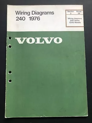 1976 Volvo 240 Electrical Wiring Diagrams Service Manual • $29.95