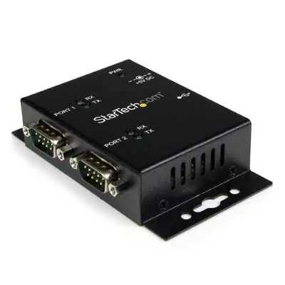 StarTech.com 2 Port Industrial Wall Mountable USB To Serial Adapter Hub With DIN • $93.48