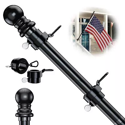 5 FT Flag Pole For Kit Tangle Free Spinning Weather Resistant Rustproof Metal A • $15.06