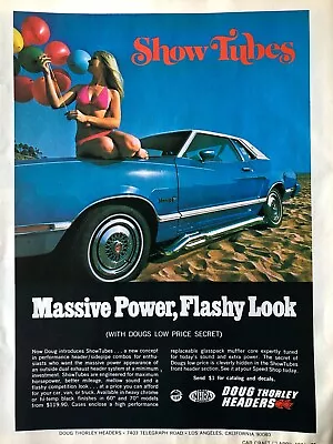 Vintage 1974 Sexy Ford Mustang II Doug Thorley Exhaust Original Color Ad A207 • $5.45