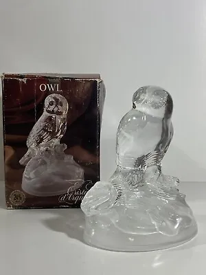 Crystal Owl Figurine Vintage Crystal D Arques France Figure With Box 5” • $24.75