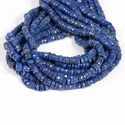 Blue Lapis Lazuli Natural Gemstone Heishi Disc Tyre Faceted Beads 8mm 16  Long • $28.99