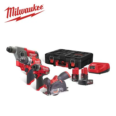 Milwaukee M12FPP4A-622P M12 Fuel Combi Drill Impact Driver SDS Cut Off Kit • £657.96