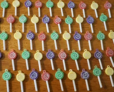 48 Mini Christmas Candy Lollipop Candies Sugar Texture Ornaments Set Tree Decor • $12.95