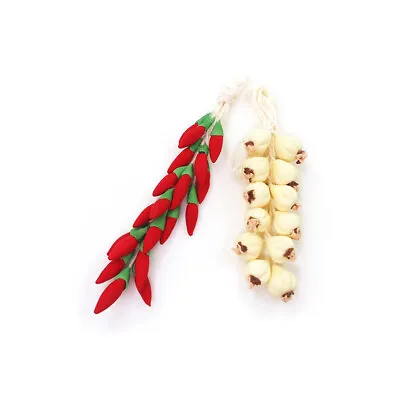 2PC 1:12 Scale Dollhouse Miniature Garlic Pepper Skewers Vegetables Kitchen Food • $7.77