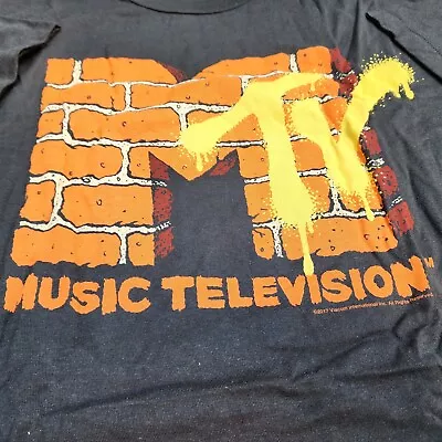 MTV Men's Music Television Black MTV Brick Logo T-Shirt M Medium Tultex • $7.99