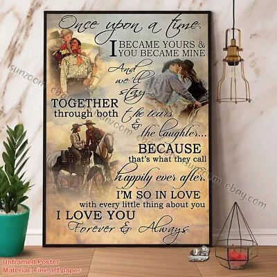 Horse Riding Couple I Love You Forever And Always Paper Poster No Frame Wall ... • £19.68