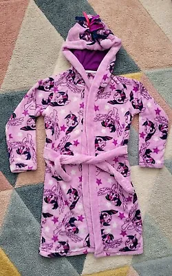 My Little Pony Pink Purple Fleece Soft Feel Hoodied Dressing Gown Age 7-8 Years • £2.80