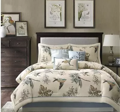 NEW Madison Park QUINCY 7 Piece Comforter Set QUEEN Regal Bird Pattern • $99.99