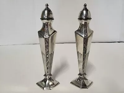 Vintage W.B. Mfg. Co. Silver Plated Heavy Victorian Style Salt & Pepper Shakers  • $8.59