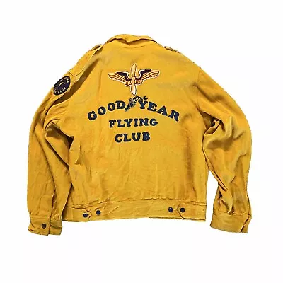 Vintage Jacket Men’s Size 50 Goodyear Flying Club Whipcord Chain Stitch 50s • $5000