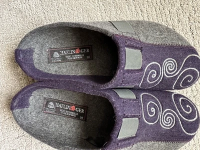 £24.03 • Buy Haflinger Womens MAGIC Purple Gray Swirl Wool Clogs Slippers Sz 38 / US 7