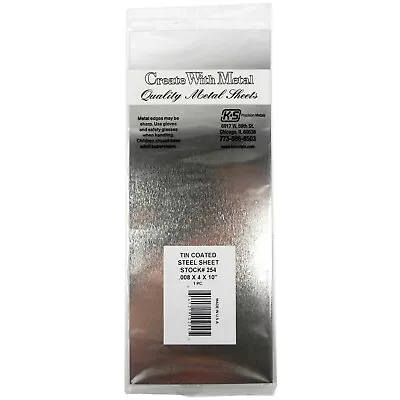 Tin Sheet Bright Finish .008 X 4  X 10   #254 K&S Precision Metals 1 Pce - FZ254 • £3.18