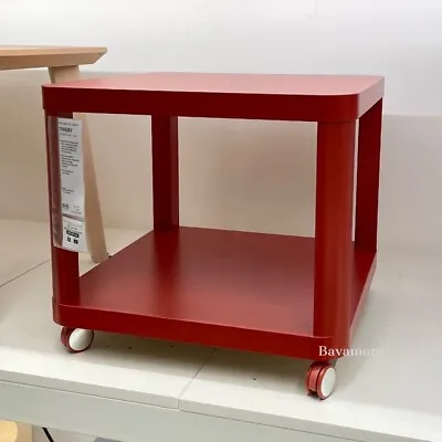 IKEA TINGBY Side Table On Casters Red 19⅝ ×19⅝  BRAND NEW- • $125.99