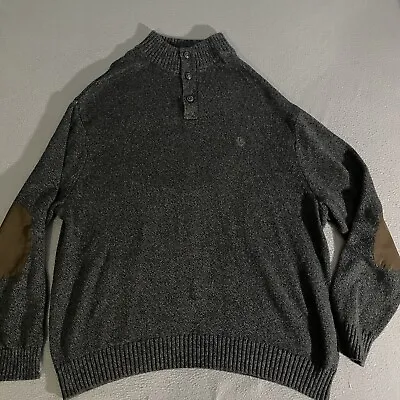 Chaps Men's Sweater Black With Elbow Patches Size 3XB • $24.99