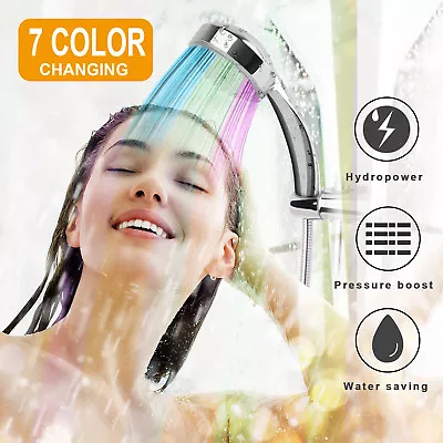 Colorful Home Bathroom LED Shower Head 7 Color Auto Changing Water Glow Light US • $13.20