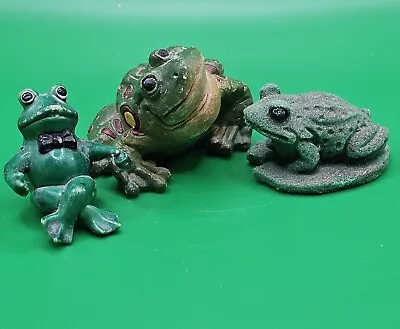 Frog Figurines Vintage Hard Plastic And Composite Or Resin Type Materials 3 Pcs • $7.50