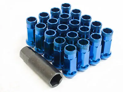 Muteki Sr48 Blue Steel Open End Lug Nuts 12x1.5mm 20 Pcs 48mm Extended Tuner • $79