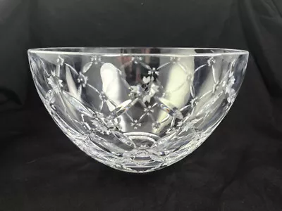 LARGE Faberge Atelier Collection 9 3/4  Etched Cut Crystal Bowl Signed • $199.99