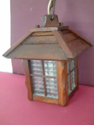 Rare Vintage Oak  Arts & Crafts Hall Porch Lantern Lamp Light  • £125