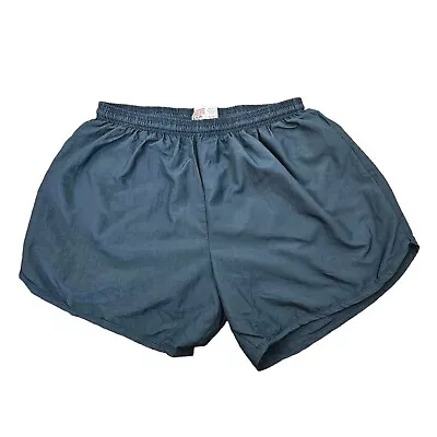 Mens Vintage 100% Nylon Lined Blue Running Walking Workout Shorts Size XL USA • $22.95