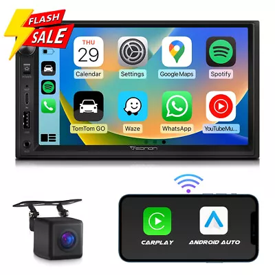 CAM+Eonon 7  QLED Car Stereo Android Auto Radio GPS 2Din CarPlay Bluetooth Audio • $132.64