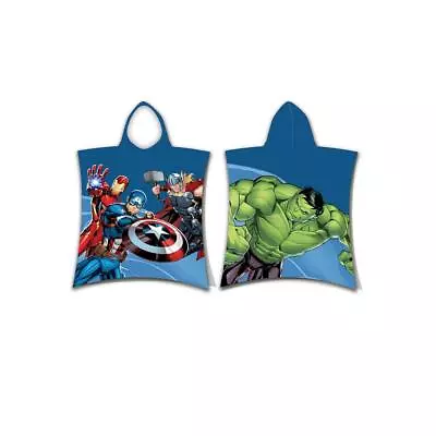 Avengers Towel Poncho Hooded Children's Bath Pool Beach Heroes 100% Cotton • £11.99