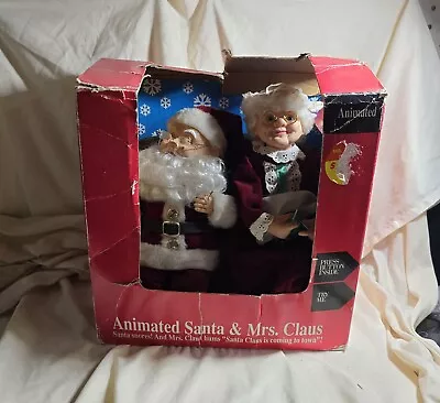 Animated Mr. And Mrs. Santa Claus On Couch Vintage • $35