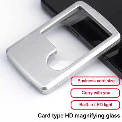 Portable Pocket Credit Card Size 3x 6x Magnifier Magnifying With LED Light Glass • $8.36