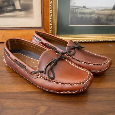 L.L. Bean Double Sole Moccasin Shoes 8D Brown 197690 Leather Slipper Loafer EUC • $64.95