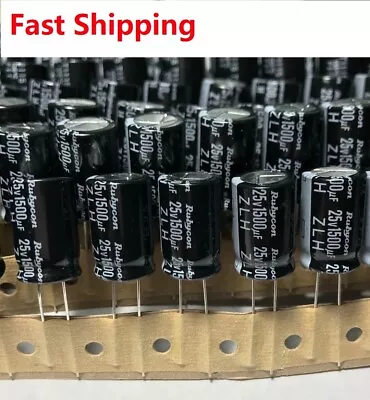 $9.99 • Buy 10x Rubycon 25v1500uf Radial Capacitor 1500uf 25v Low ESR High Quality Japan Cap