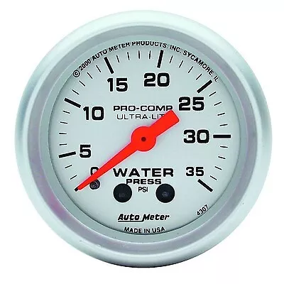 Autometer 4307 2-1/16In U/L Water Pressure Gauge 0-35Psi Water Pressure Gauge U • $127.73