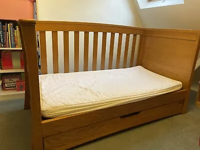 Mamas & Papas Ocean Cot Bed In Oak • £1