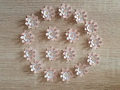 £1.60 • Buy 16 Handmade Peaches & Cream Layered Daisy Flower Embellishments For Card Making