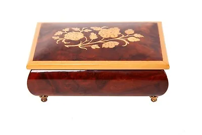 Vintage Italy Reuge Swiss Music Box Tune Love Story Italy Inlaid Flower • $225