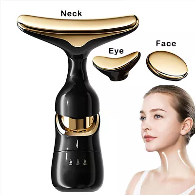 Face Massager Electric Facial LED Beauty Neck Face Lifting Anti Aging Care Women • £6.99